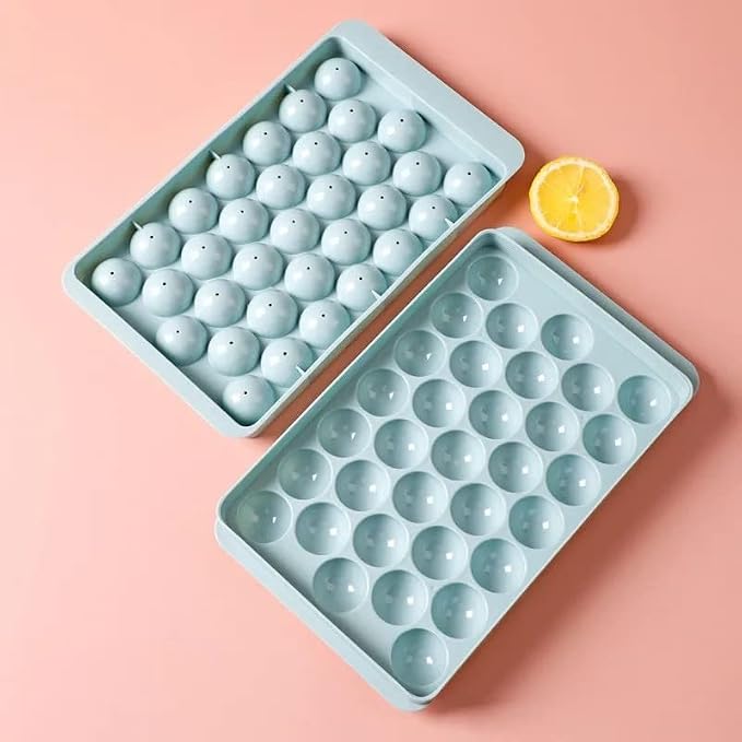33-Cavity Round Ice Ball Maker Tray – Flexible Silicone Sphere Mold for Cocktails, Whiskey, and Kitchen Freezer Organization Premium Quality Single Deals™