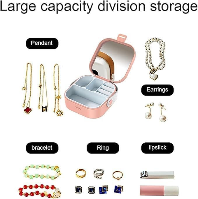Single Deals™ Mini Jewellery Box With Mirror Inside - Premium Quality