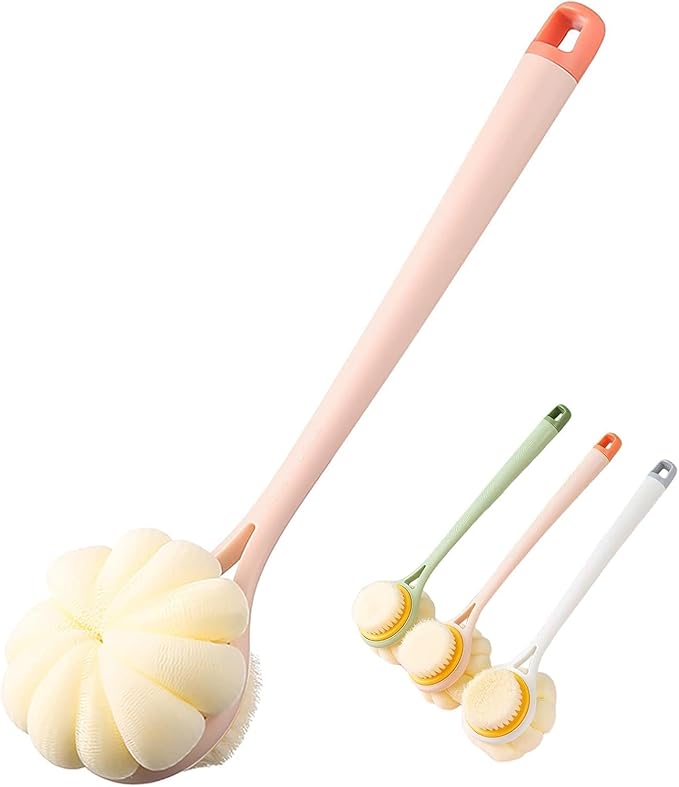 Long-Handle Sunflower Bath Brush – Ergonomic Exfoliating Back Scrubber for Enhanced Shower Comfort