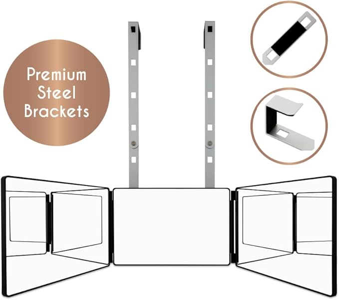 Premium 3-Way Self-Cut Mirror – Ergonomic Tri-Fold Design for Precision Grooming