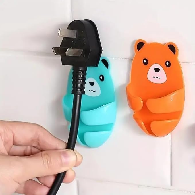 Single Deals™ 4 Pcs Wall Bear Plug Hook Premium Quality