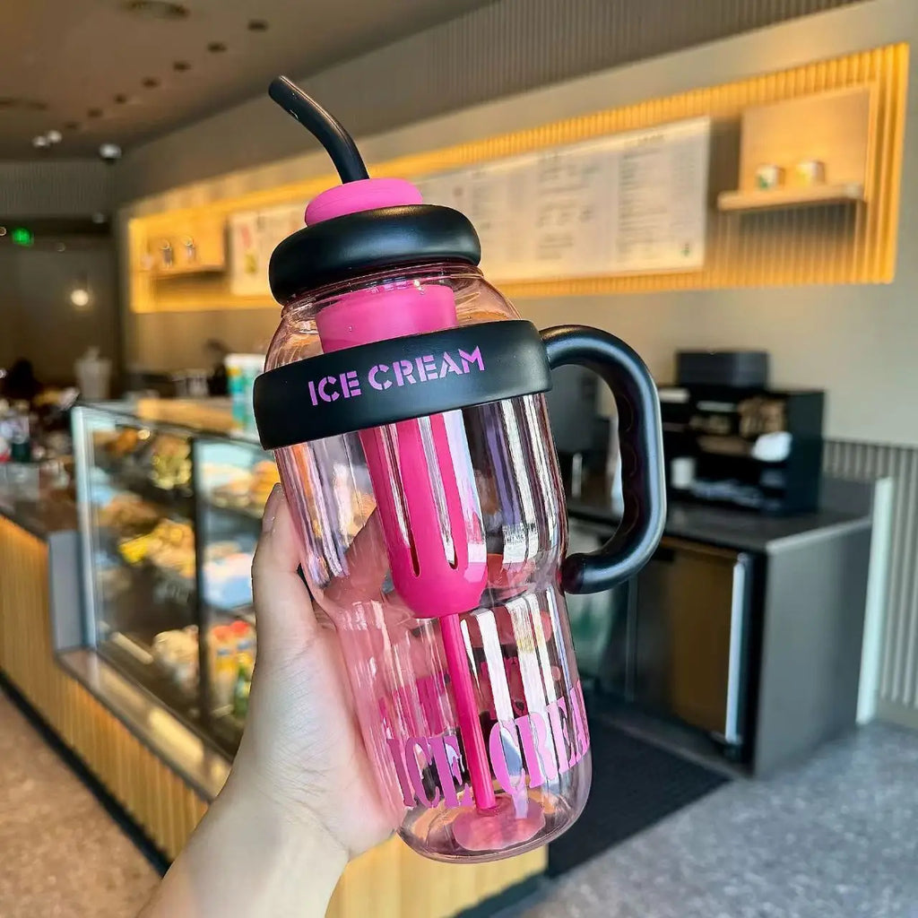 Premium Insulated "Ice Cream" Style Sipper Bottle – Quirky & Stylish Portable Water Bottle for Kids & Adults