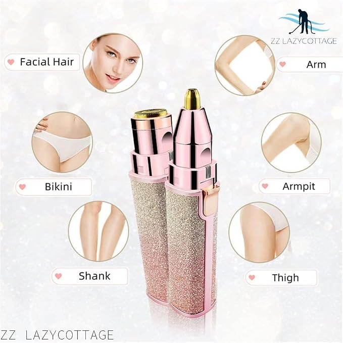 2-in-1 Glitter Flawless Hair Remover – Precision Grooming Tool for Effortless Eyebrow and Facial Hair Maintenance Premium Quality Single Deals™
