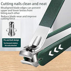 6-Piece Professional Green Manicure Set - Stainless Steel Grooming Kit with Elegant Storage Case for Nail and Cuticle Care Premium Quality Single Deals™