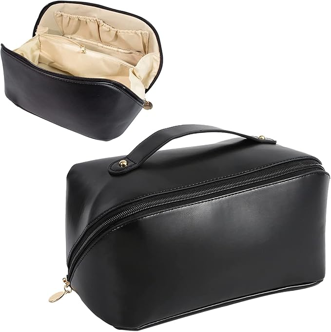 Single Deals™ Cross Open Cosmetic Bag (BLACK) - Premium Quality