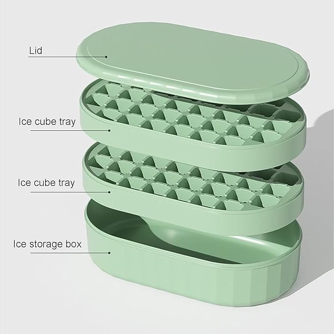 36-Cavity Ice Cube Tray with Storage Bin and Scoop – High-Capacity Kitchen Freezer Organizer Set Premium Quality Single Deals™