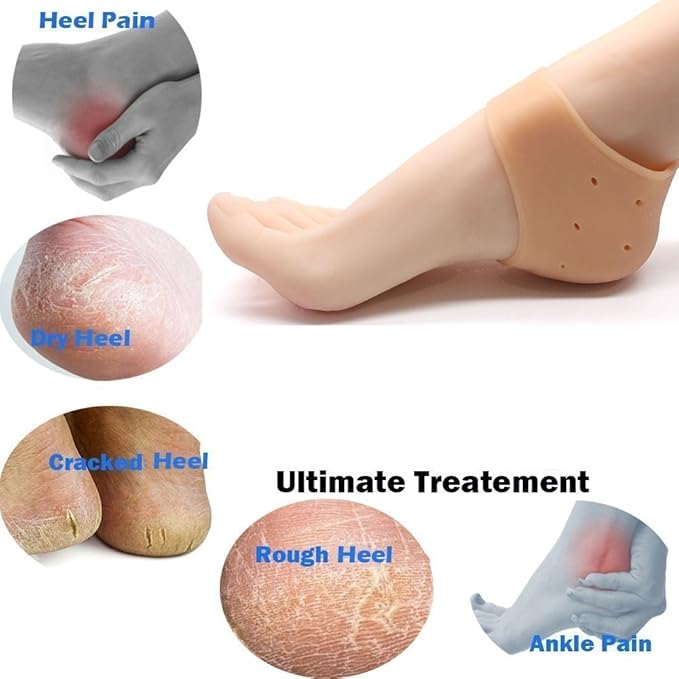 Moisturizing Silicone Gel Heel Sleeves - Breathable, Anti-Crack Protector Pads for Soft, Hydrated Heels Premium Quality Single Deals™