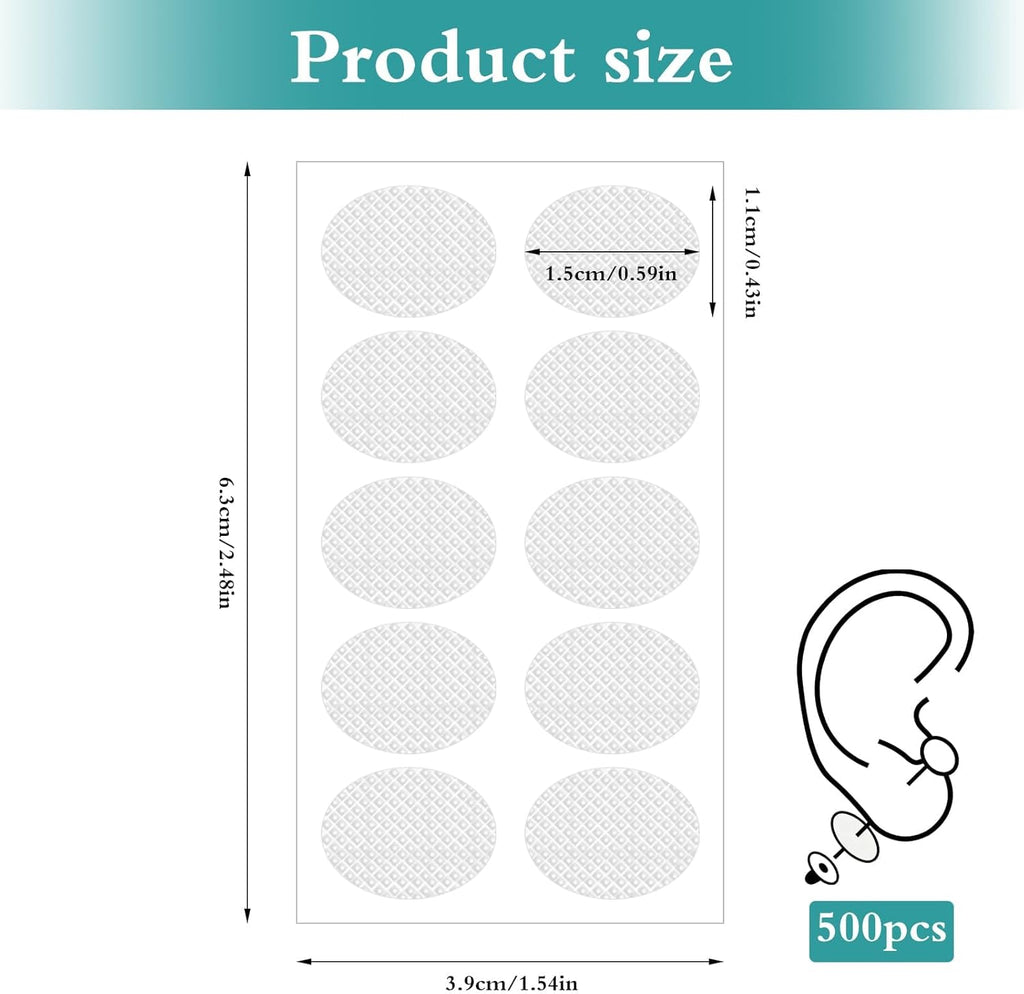 100-Piece Supportive Ear Lobe Patches – Invisible Adhesive Reinforcements for Heavy Earrings Premium Quality Single Deals™