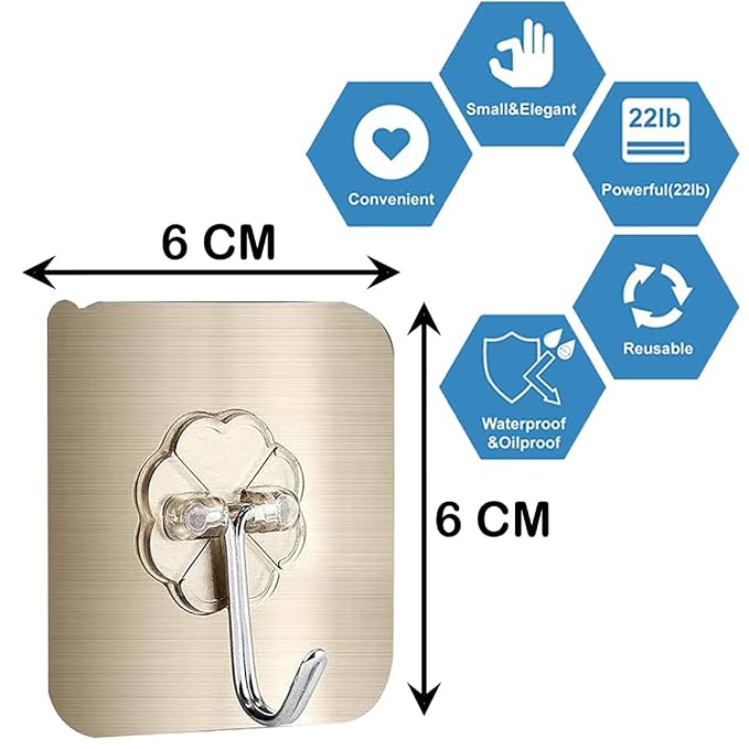 Single Deals™ Golden Floral Adhesive Hook