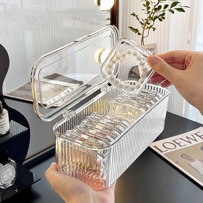 Single Deals™ Transparent Acrylic Jewellery Box (PACK OF 10) - Premium Quality