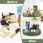 2-Layer 360° Rotating Makeup Organizer – Premium Luxury Cosmetic Storage Shelf for Efficient Vanity Organization Premium Quality Single Deals™