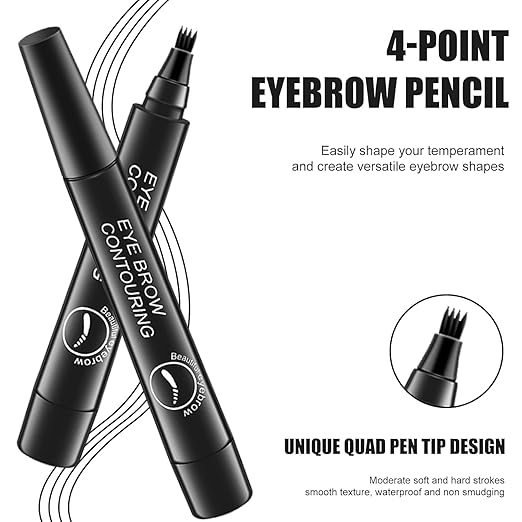 4-Tip Eyebrow Contouring Pen – Precision Micro-Blade Effect for Defined, Natural-Looking Brows Premium Quality Single Deals™
