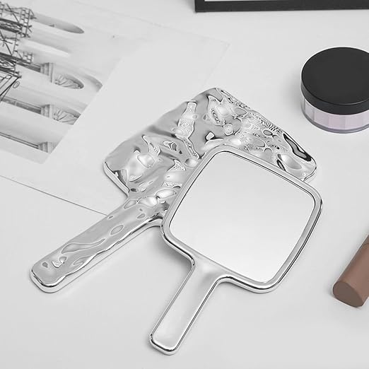 High-End Water Ripple Makeup Mirror – Sophisticated Handheld Vanity Accessory
