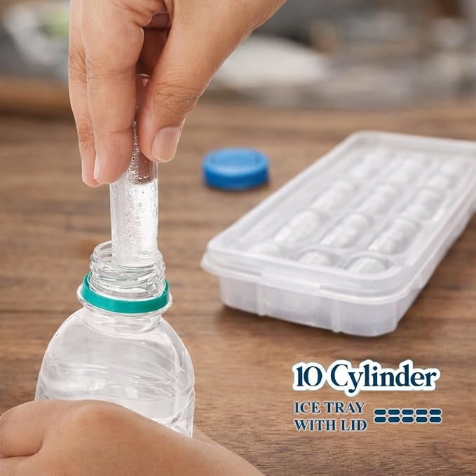 Single Deals™ 10-Cavity Ice Cube Tray with Lid - Premium Quality