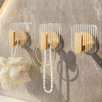 Single Deals™ 4 Pcs Self Adhesive Kitchen Wall Hooks (golden colour) Premium Quality