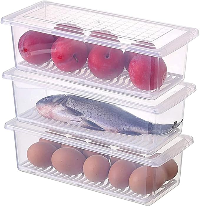 Fridge Storage Box – Clear Airtight Container with Drainage Tray for Fresh Produce and Kitchen Organization Premium Quality Single Deals™