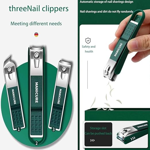 6-Piece Professional Green Manicure Set - Stainless Steel Grooming Kit with Elegant Storage Case for Nail and Cuticle Care Premium Quality Single Deals™