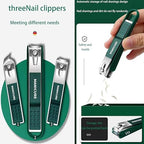 6-Piece Professional Green Manicure Set - Stainless Steel Grooming Kit with Elegant Storage Case for Nail and Cuticle Care Premium Quality Single Deals™
