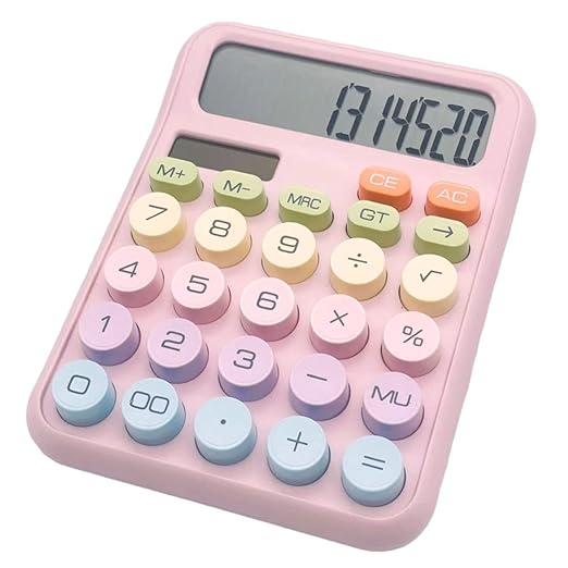 Pastel Aesthetic Desktop Electronic Calculator – Functional, Multi-Color Button Display for Home, Office, and School Use Premium Quality Single Deals™