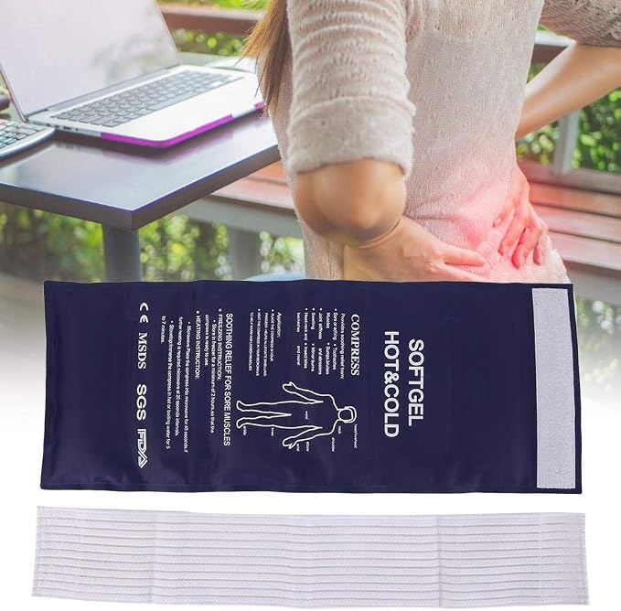 Premium Rectangle Hot and Cold Soft Gel Bag with Straps – Versatile Therapeutic Relief