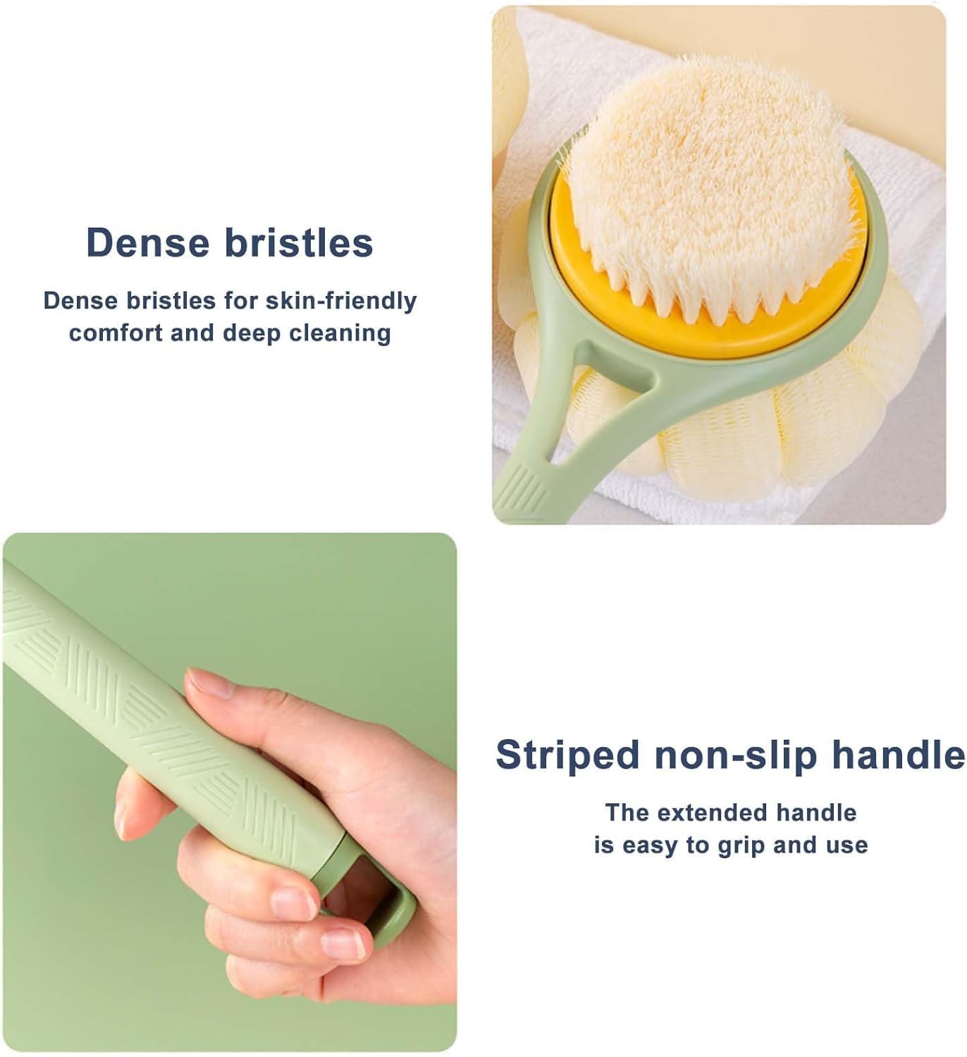 Long-Handle Sunflower Bath Brush – Ergonomic Exfoliating Back Scrubber for Enhanced Shower Comfort