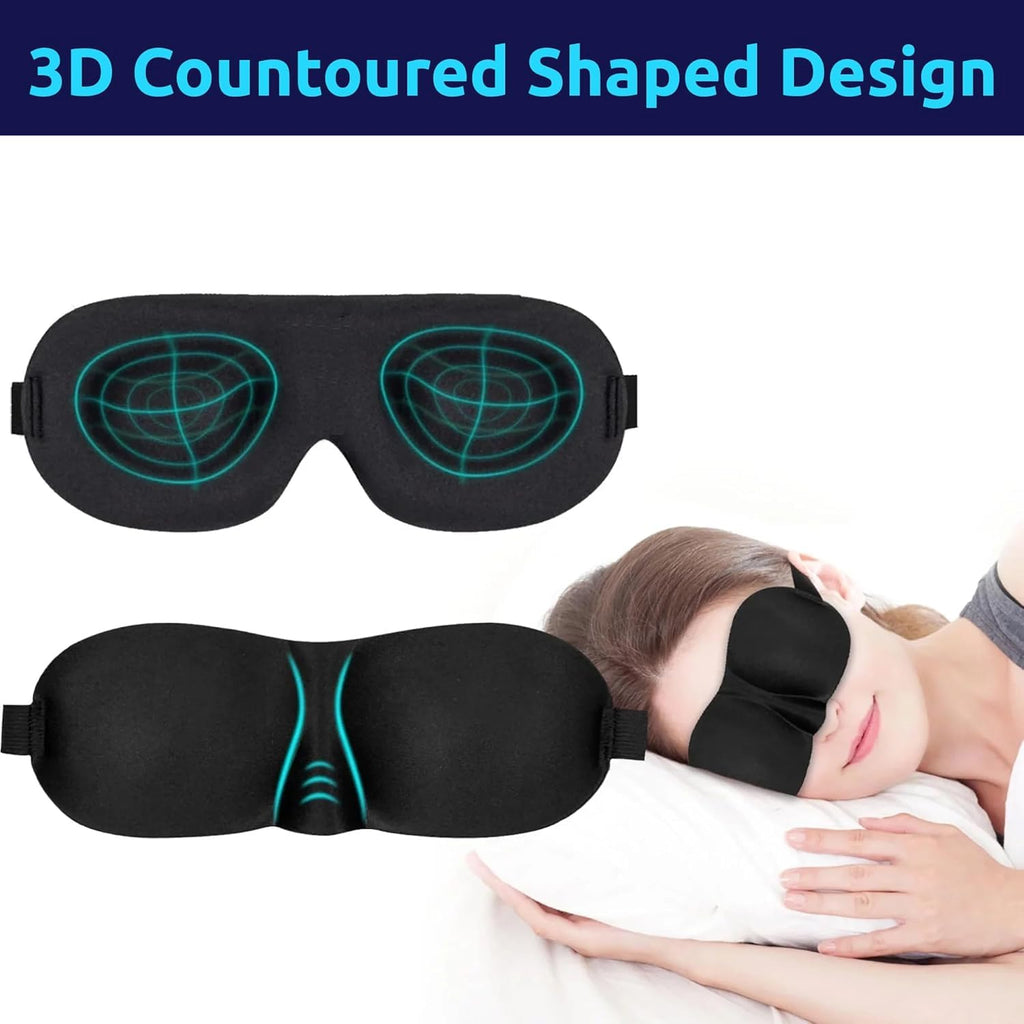 Contoured 3D Sleep Eye Mask – Ergonomic Blackout Aid for Travel and Rest