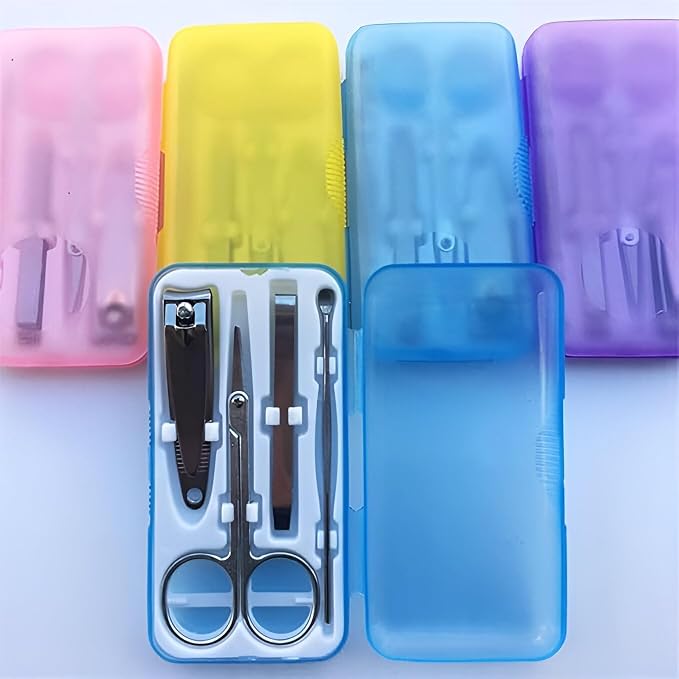 4-Piece Professional Manicure Set - Portable Stainless Steel Grooming Kit with Compact Travel Case for Nail, Cuticle, and Personal Care Premium Quality Single Deals™