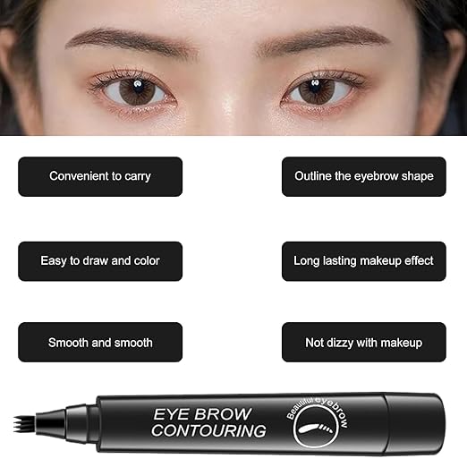 4-Tip Eyebrow Contouring Pen – Precision Micro-Blade Effect for Defined, Natural-Looking Brows Premium Quality Single Deals™