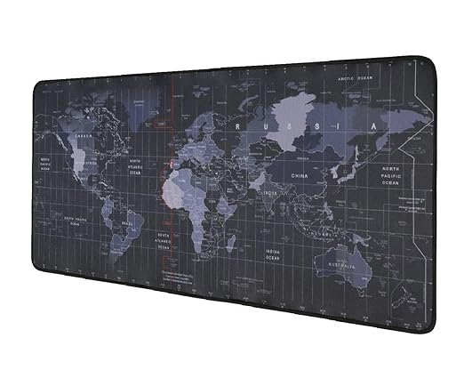 Large World Map Desk Mat – Extended Mouse Pad for Enhanced Desktop Organization and Aesthetic Appeal Premium Quality Single Deals™
