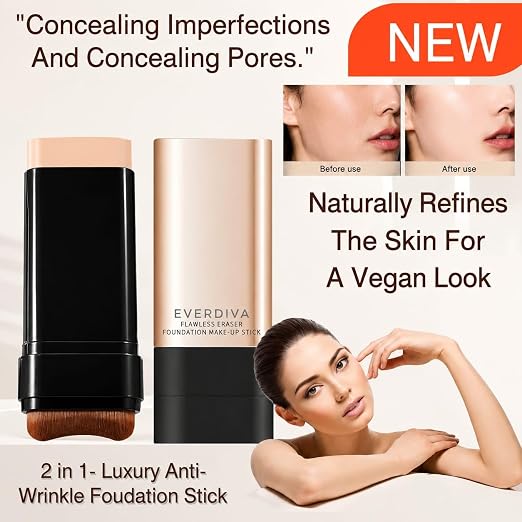2-in-1 Flawless Eraser Foundation Makeup Stick – Precision Coverage & Blending Tool for a Polished, Radiant Complexion Premium Quality Single Deals™