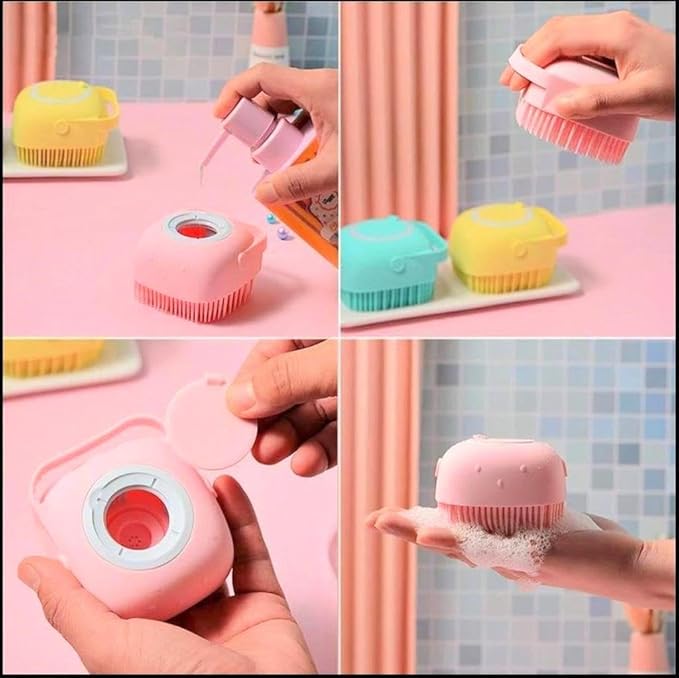 Silicone Body Bath Brush – Dispensing Scrubber for Convenient Cleansing and Exfoliation