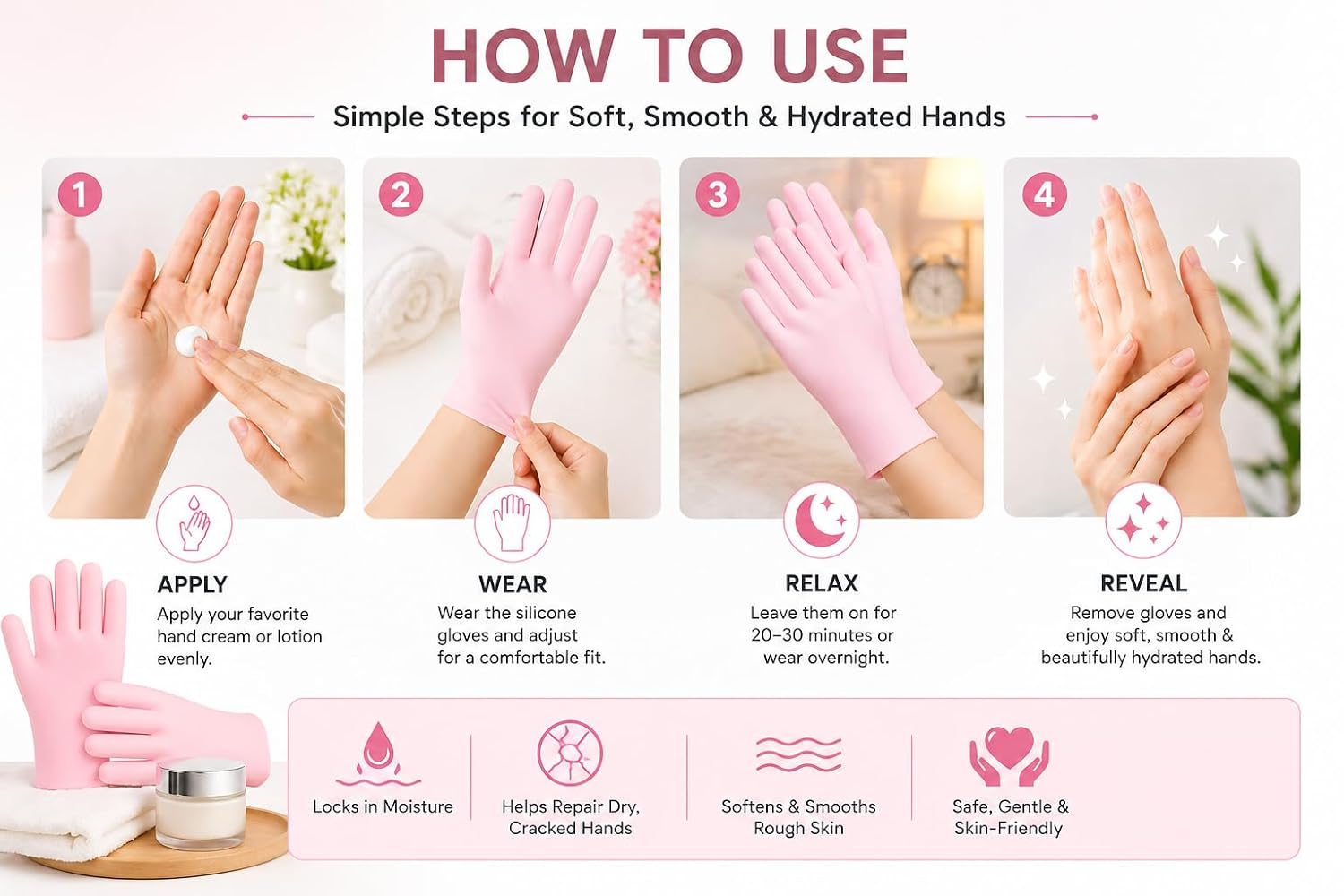 Moisturizing Spa Gel Hand Gloves – Hydrating Beauty Treatment for Soft, Rejuvenated Skin Premium Quality Single Deals™