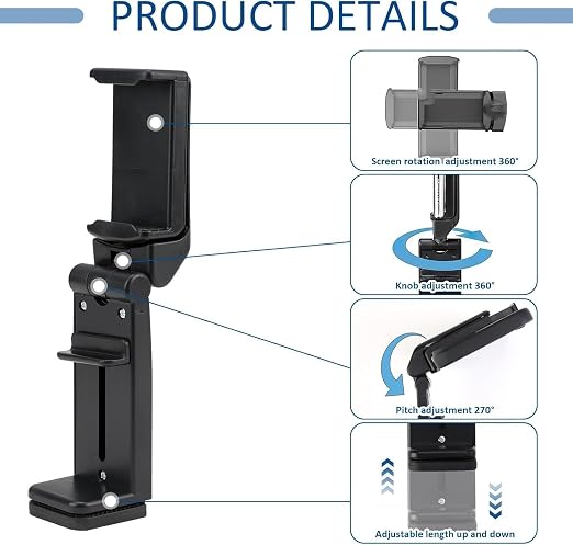 Premium 360° Rotating Travel Phone Holder – Versatile Hands-Free Mounting Solution