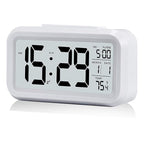 White Digital Alarm Clock – Multi-Feature Desk Timepiece with Date, Temperature, and Alarm Functions Premium Quality Single Deals™