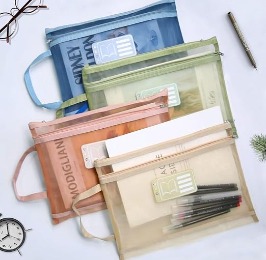 A4 Double Layer Document Bag – Transparent, Multi-Compartment Zipper Pouch for Efficient Organization and Storage Premium Quality Single Deals™