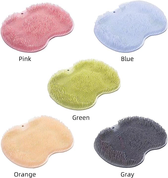 Silicone Shower Foot Scrubber & Back Massager – Multi-Purpose Exfoliating Bath Mat for Enhanced Hygiene and Relaxation