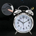 Silver Alarm Clock – Classic Twin-Bell Analog Timepiece for Bedroom, Desk, and Home Decor Premium Quality Single Deals™