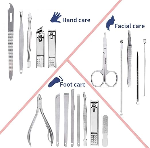 9-Piece Professional Silver Manicure Set - Complete Stainless Steel Grooming Kit in Premium Hard-Shell Case for Comprehensive Nail and Personal Care Premium Quality Single Deals™