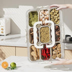 9-Compartment Food Organizer Tray – Airtight Multi-Grid Storage Container for Spices, Snacks, and Kitchen Organization Premium Quality Single Deals™