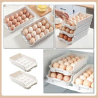 3-Layer Egg Organizer Tray – Stackable Space-Saving Refrigerator Storage Container for Freshness and Kitchen Organization Premium Quality Single Deals™