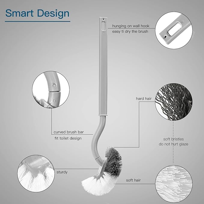 Bathroom Wall-Mounted Toilet Curved Brush – Sophisticated Maintenance Solution Premium Quality SingleDeals™