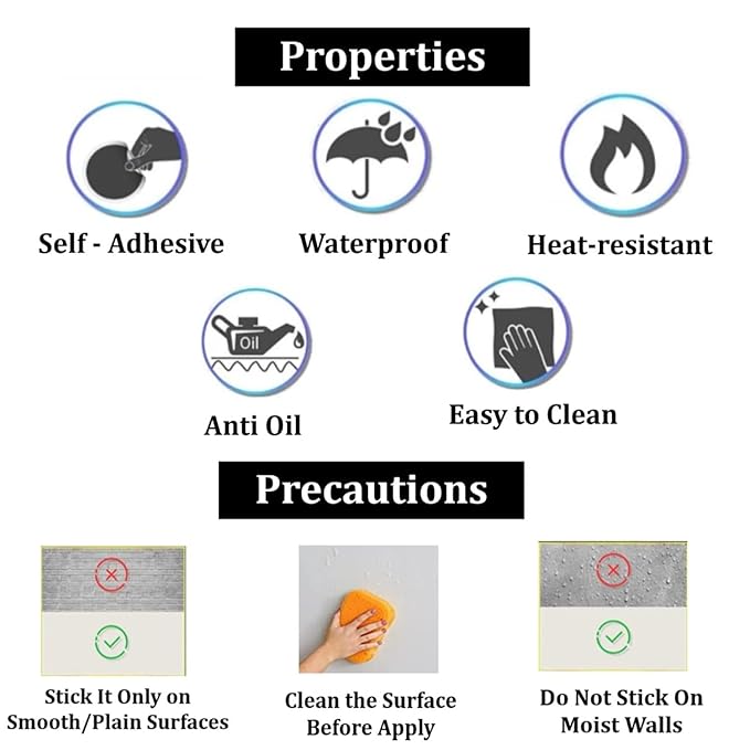 Decorative Self-Adhesive Waterproof Kitchen Wall Sticker – Premium Mosaic Tile Pattern, 60x200cm
