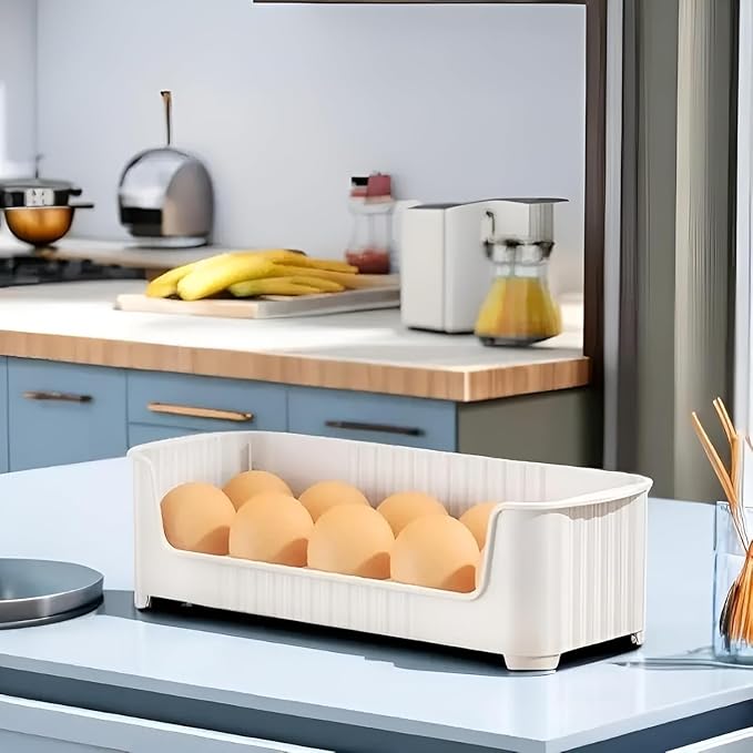 Set of 3 Stackable Egg Tray – Modular Space-Saving Refrigerator Storage Container for Freshness and Kitchen Organization Premium Quality Single Deals™
