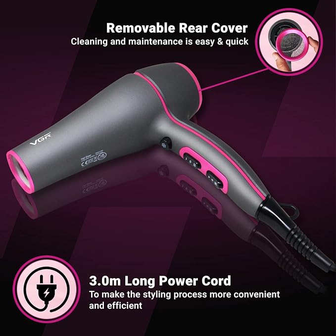 VGR Professional Hair Dryer – Salon-Quality Styling Tool