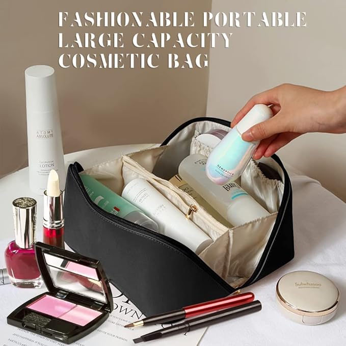 Single Deals™ Cross Open Cosmetic Bag (BLACK) - Premium Quality
