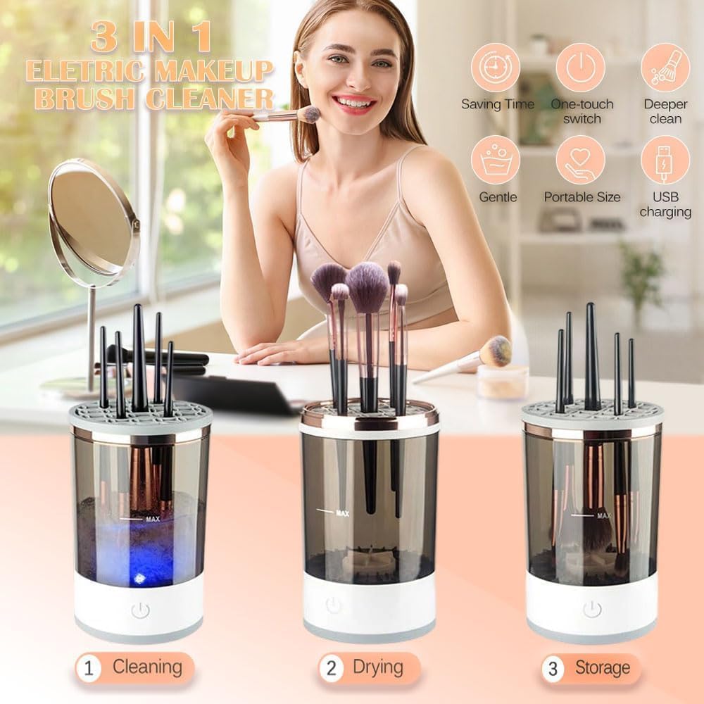 Automatic Makeup Brush Cleaner – Professional-Grade Sonic Cleaning Device for Pristine Cosmetic Tool Maintenance Premium Quality Single Deals™