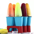 6 Grid Kulfi Maker Candy Mold - Premium Quality  Set of 6 Plastic Ice Lolly Moulds | Reusable Homemade Popsicle & Ice Cream Maker Tray | Kulfi Candy Frozen Ice Pop Moulds for Kids & Adults | Multicolor Kitchen Freezer Set