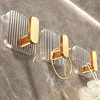 Single Deals™ 4 Pcs Self Adhesive Kitchen Wall Hooks (golden colour) Premium Quality