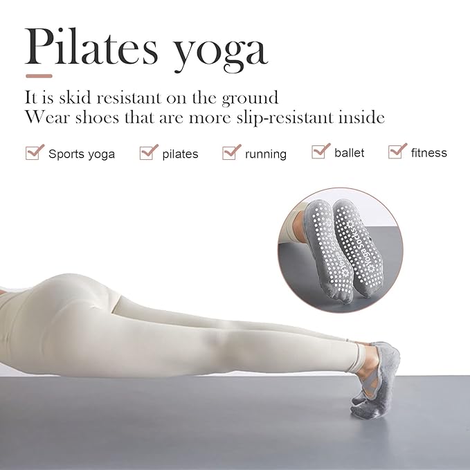Non-Slip Yoga & Pilates Grip Socks – Supportive, Breathable Studio Footwear with Cross-Strap Design for Stability and Comfort Premium Quality Single Deals™