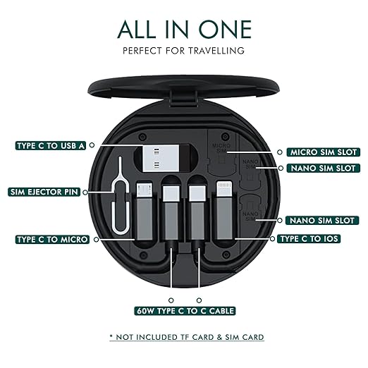 Premium All-in-One Data Cable Set – Sophisticated Universal Connectivity and Stand Solution
